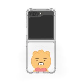 [S2B] LITTLE KAKAO FRIENDS Clear TPU+PC Bumper Case for Galaxy Z Flip6 – Dual Protection, Shock-Absorbing Corners, Side Loop Strap Hole, Precise Fit - Made in Korea